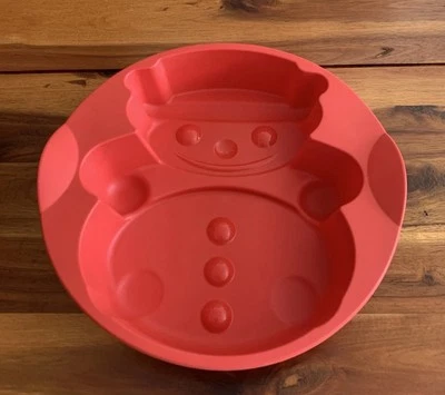 Tupperware Backform ,Silikonbackform , Schneemann,Rot, Silikonform Ø23cm.x5cm.H - Bild 1 von 4