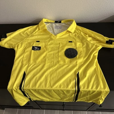 Camiseta Uniforme Árbitro Fútbol SCORE AMARILLA ADULTO MEDIANA NUEVA Foto 1 de 4