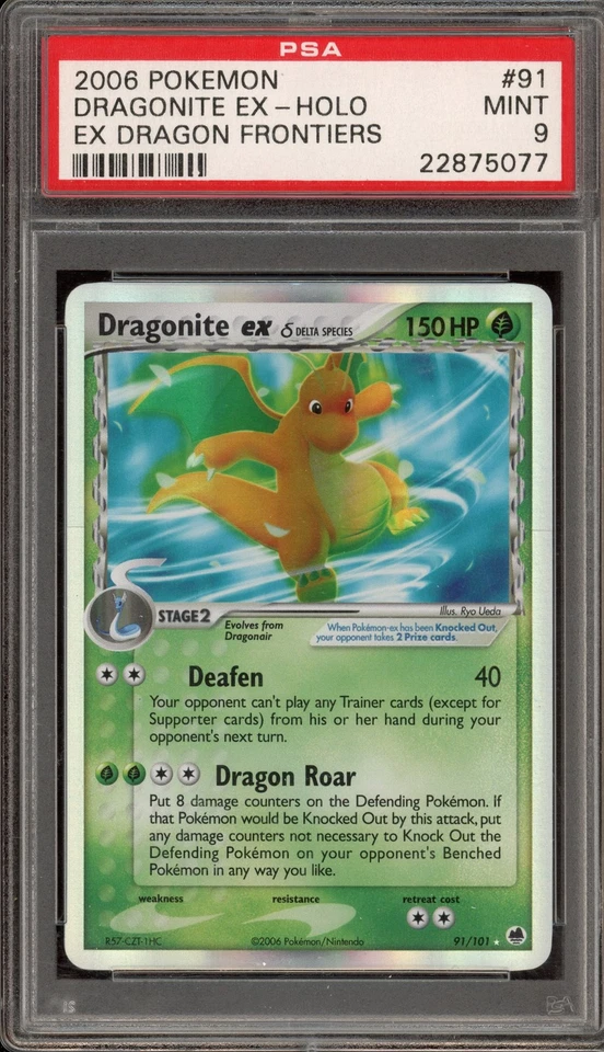 Pokemon Dragonite ex EX Dragon Frontiers Holo Ultra Rare #91 PSA 9 Mint - Image 1 of 2