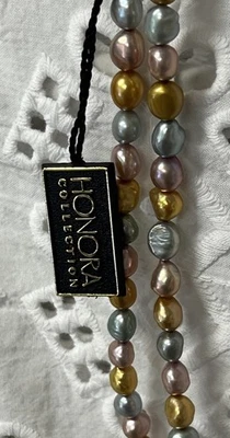 NEW Honora 5 mm Freshwater Cultured Pearl 62” Multicolor Over The Head Necklace! - Image 1 of 4