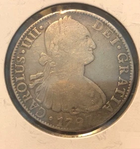1797 Mo Mexiko (Spanische Kolonie) 8 Reales Silbermünze - Karl IV - KM#109 - Bild 1 von 4