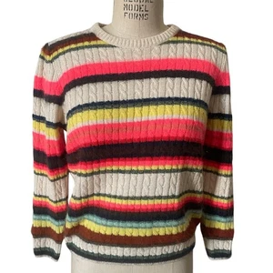 Bellerose Depar Bright Stripe Cable Knit Soft Sweater Size 3/ Medium - Picture 1 of 7