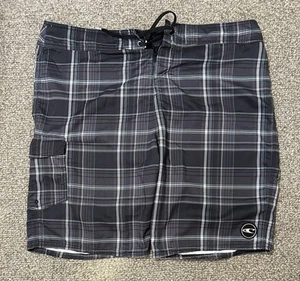 Pantalones cortos de tabla O’Neill para hombre 38 a cuadros multicolor cordón 10” entrepierna papá - Imagen 1 de 8