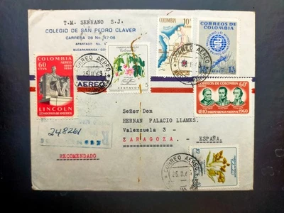 Colombia, Bucaramanga a España, Zaragoza 1963 tc901 - Image 1 of 2