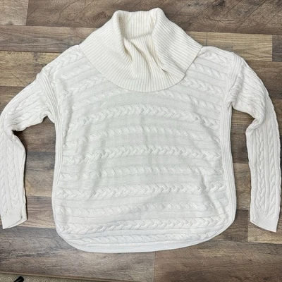 Suéter LRL Ralph Lauren Mujer’s Medio Cable Tejido Pescador Embudo Cuello Crema Foto 1 de 4