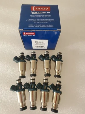 x8 OEM DENSO Fuel Injectors for Toyota 4.0L 1UZFE motor 195500-5560 23250-50020 - Image 1 of 4