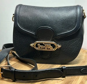 Coach Büffel geprägtes Leder Jade Saddle 91397 Schultertasche Umhängetasche Handtasche - Bild 1 von 11