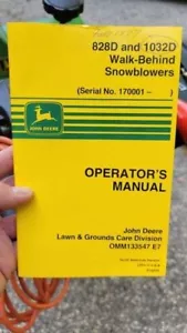 John Deere 828D and 1032D Walk Behind Snowblowers Operators Manual OMM133547 - Picture 1 of 1