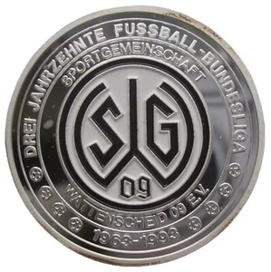 SG WATTENSCHEID 09 - MÜNZE-MEDAILLE - DREI JAHRZEHNTE FUSSBALL-BUNDESLIGA,SILBER - Bild 1 von 2
