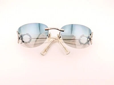 Gafas de sol Salvatore Ferragamo, plata pulida/marcos transparentes sin montura, Italia Foto 1 de 4