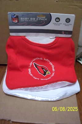 Juego de 2 baberos de bebé Arizona Cardinals - NUEVO en paquete Foto 1 de 2