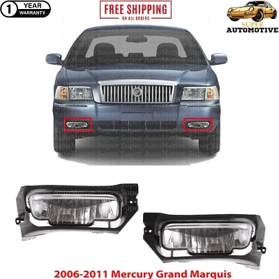 Front Fog Light Assembly Left & Right Side For 2006-2011 Mercury Grand Marquis Foto 1 de 4