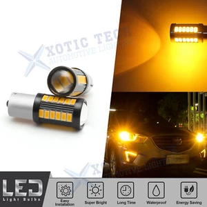 White 1156 7506 BA15S LED Indicator Front Rear Turn Signal Light Bulbs Projector - Picture 1 of 12