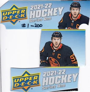 2021-22 Upper Deck Series 1  Hockey Complete Base SET #1-200 (FACTORY SET) READ - Picture 1 of 1
