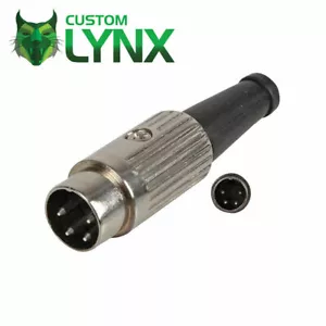 Deltron 610-0400 - 4 Pin Din Plug, Silver Pins. Quad Audio Amp Solder Connector - Picture 1 of 4