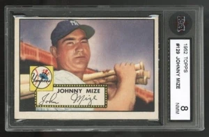 1952 TOPPS BASEBALL ~ #129 ~ JOHNNY MIZE ~ NEW YORK YANKEES ~ KSA 8 - Picture 1 of 2