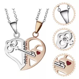2PCS Collana Abbinata Regalo San Valentino Collane Cuciture Cuore Collana - Foto 1 di 12