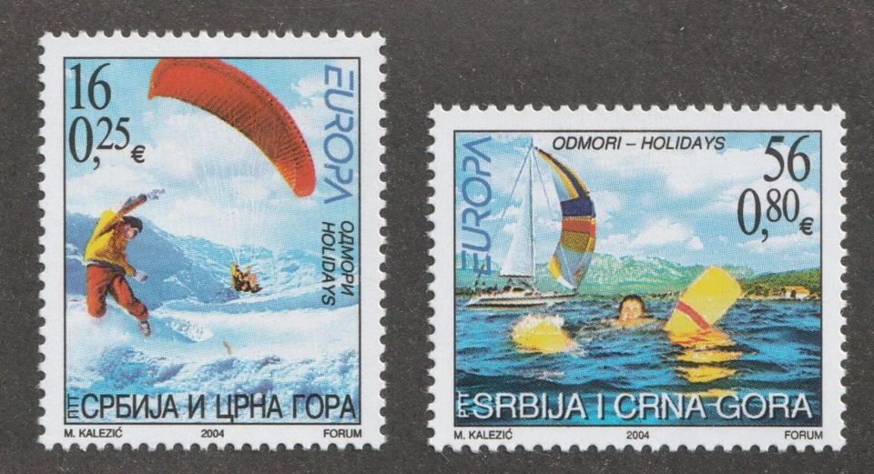 2004 Serbia Sc# 246-7 - Europa. Paragliders, Sailing Boats. MNH stamp set. - image 1 of 1
