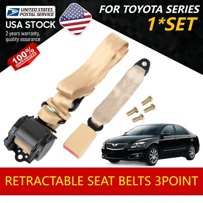 1x Cinturón de seguridad retráctil de 140"" 3 puntos para Toyota Echo 2001 02 03 04 05 Foto 1 de 4