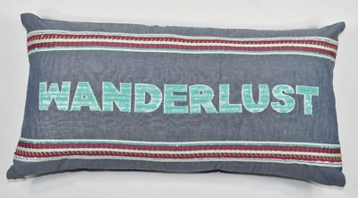 Pottery Barn Teen Junk Gypsy Wanderlust Beaded Embroidered Lumbar Pillow 12x24 - Image 1 of 4