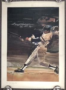 Reggie Jackson Signed Litho 23x31 LE Baseball Autograph Yankees HOF 93 Inscr JSA - Picture 1 of 10