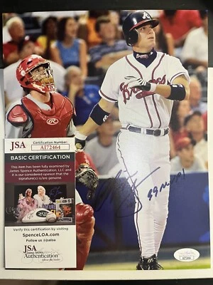 Chipper Jones SIGNED Braves Baseball 8x10 Photo JSA COA (A) - Image 1 of 2
