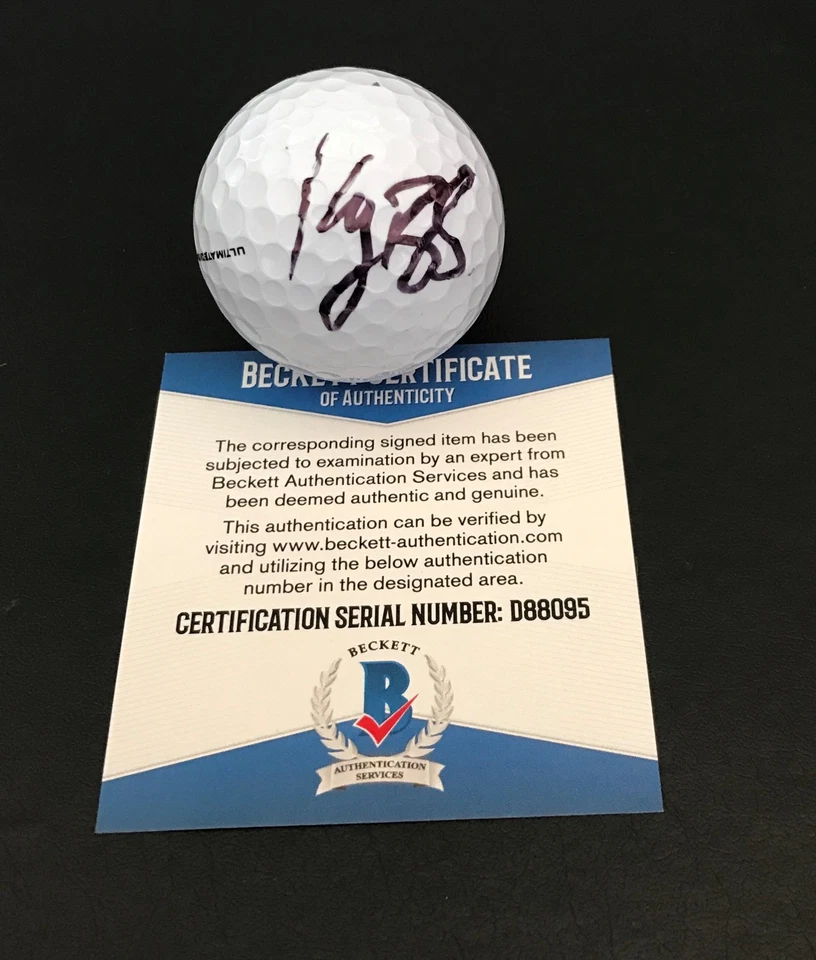 Pelota de golf firmada por Kegan Bradley autógrafo auténtico Beckett Bas certificado de autenticidad PGA TOUR 4 Foto 1 de 1