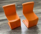 1973 Mattel Barbie Doll Size Furniture Vintage Set/Lot Of 2 “TWO” Orange Chairs!