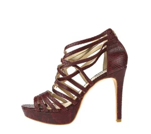 Womens Pour La Victore Cherry Snake Print Leather Strappy Sandals Shoes Size 7 - Picture 1 of 6