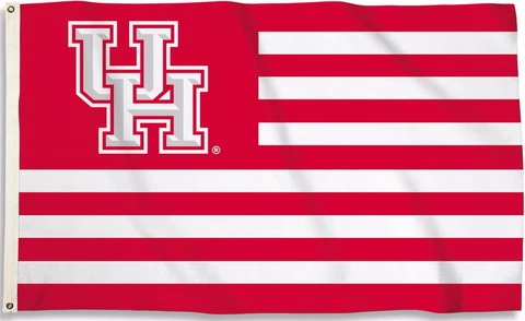Houston Cougars 3' x 5' Flag (Stripes With "UH" Logo) NCAA Licensed Cover