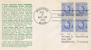 862 5c LOUISA MAY ALCOTT - FAM - Waiten Beardsley Gütesiegel - Bild 1 von 1