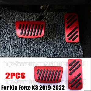 For Kia Forte K3 2019-2022 Red Aluminum Brake & Gas Pedal Accelerator Pad Cover - Picture 1 of 5
