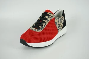 Zapatos Vamos mujer Reino Unido talla 4,5 rojo leopardo negro zapatos con cordones zapatos bajos - Imagen 1 de 7