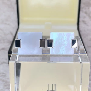 Dunhill Cufflinks White Shell & 925 Sterling Silver with Case - Picture 1 of 14