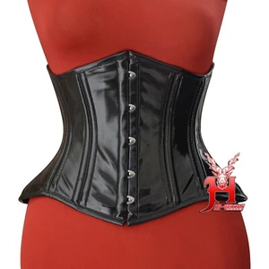 Corsetto sotto petto corsetto in vernice PVC nero 34~56 corsetto corsetti - Foto 1 di 6