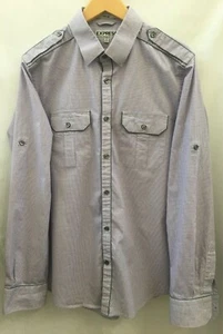 Express Fashion Mens Dress Shirt Large Purple Checkered Long Sleeves Button Up - Picture 1 of 10