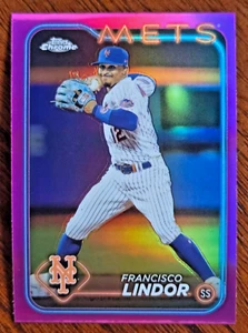 2024 Topps cromo - refractor rosa #137 Francisco Lindor - Imagen 1 de 3