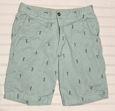 George Men's Women’s Shorts 32 Green Hula Girl Hawaiian Beachy Casual Preppy - Image 1 of 4