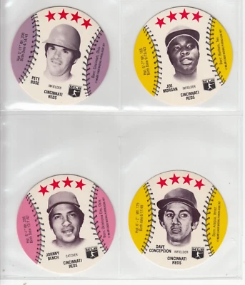 1977 ZIP'Z BACK MSA DISCS CINCINNATI REDS TEAM SET (7) ROSE, BENCH, MORGAN - Image 1 of 4