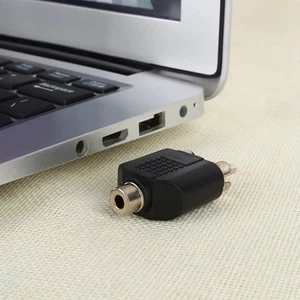 3.5mm Female Stereo Jack To Dual 2 Phono Male F/M Splitter Adapter Conver FG - Picture 1 of 9