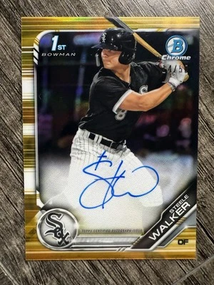 2019 Bowman Chrome Prospect Auto Gold Refractor /50 Steele Walker #CPA-SW Auto - Image 1 of 2