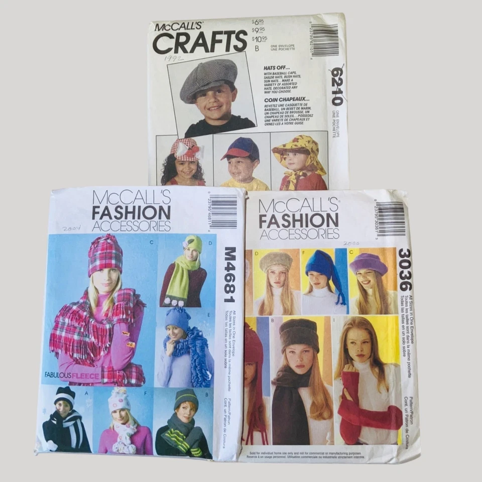 U-Pick Adult Child Baby Hat Sewing Patterns Scarves Fingerless Gloves Mittens UC - Image 1 of 1