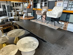 Esstisch Keramiktisch Ausziehbar Schwarz Marmor Dekor 180 × 90 cm auf 260 cm - Bild 1 von 10