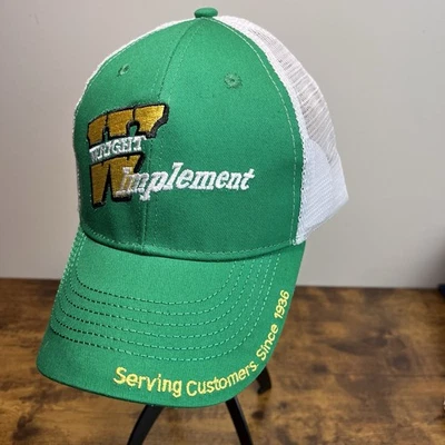 Gorra trasera de malla verde ajustable Wright Implement by John Deere nueva gorra de granja Foto 1 de 4