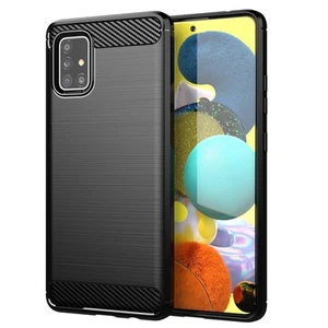 Case for Samsung Galaxy A51 5G Protection Phone Cover TPU Silicone Carbon - Photo 1 sur 17