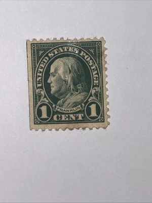 COLLECTABLE  BENJAMIN FRANKLIN 1 CENT STAMP GREEN - Image 1 of 2