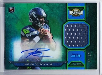 Camiseta deportiva Topps Triple Threads Russell Wilson 2012 auto novato RC/50 Foto 1 de 2