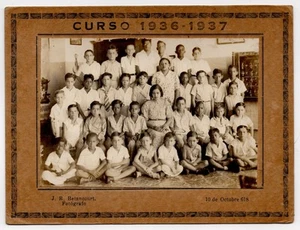 SCHOOL CLASS PHOTO : HAVANA, CUBA  : J.R. BETANCOURT : VINTAGE PHOTO :  1936‑37 - Picture 1 of 5