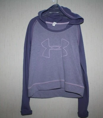 Under Armour Girl sz Youth Large L Purple Crop Sweatshirt Hoodie Pullover EUC 12 - Image 1 of 4