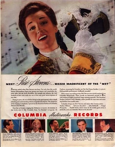 1943 Meet RISE STEVENS Mezzo Magnificent of the "Met" On Columbia Masterworks - Picture 1 of 1